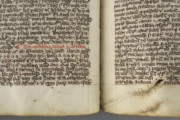<a href='http://www.ra.ee/pargamendid/index.php/et/parchment/view?id=16980&_xr=eNoti0kOQFAQRO%252FSB%252Fg0gpSVvaULdL42JOZhJe7Ox%252Bq9ekkJGGcHPxNEn2zgGDTLattBx93b1Ck9PQGtWtupUrc4BJVFboLQN2zskL4RtPxkxxTUy9gc0ryfAKQ7Zdd1A06fIus%253D' target='_blank'>Ürik TLA.230.1.cm8</a>, 14. saj.</br>
Auk.
Augud võivad tekkida pärgamendi valmistamise kõigis etappides. enamikel juhtudel nõeluti need augud koheselt kinni. Pärgamendi edasise venitamise käigus võisid parandused sageli lahti rebeneda.
