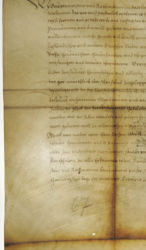 <a href='http://www.ra.ee/pargamendid/index.php/et/parchment/view?id=14291&_xr=eNpLtDK0qs60MrBOtDKBMIqtDM2slAoSi5IzclPzSvSLU0FMJaC4uZVSUWpacn5KKohnaGGlFOLjqGdkbKBnqOfkFG9uou%252FpCZaxUiqE0oYgGqgwJzEvvTQxHazRyEoptUTJurYWAO9NI%252Fc%253D&page=6' target='_blank'>Ürik TLA.230.1.bb_74/ii</a>, 1402-1573. a. </ br>
Pimsskiviga lihvitud pind.
Läbivas valguses on dokumenteeritud pimsskiviga pinna lõpptöötlemise jäljed.