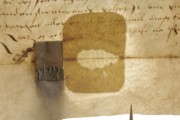 <a href='http://www.ra.ee/pargamendid/index.php/et/parchment/view?id=14245&_xr=eNpLtDK0qs60MrBOtDKBMIqtDM2slAoSi5IzclPzSvSLU0FMJaC4uZVSUWpacn5KqhJUVYiPo56RsYGeoa6np56RoRlY3EqpEEobgmgLK6WcxLz00sR0sDYjK6XUEiXr2loAoB4jPg%253D%253D' target='_blank'>Ürik TLA.230.1-ii.216</a>, 1566. a. </ br>
Eelneva parandamise või konserveerimise tulemusena kahjustatud pärgament lähivaates läbivas valguses. Pärgament on parandamise kohas kaotanud painduvuse ja želatiinistunud.
