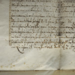 <a href='http://www.ra.ee/pargamendid/index.php/et/parchment/view?id=16719&_xr=eNoti8kNgDAMBHtxAQEjLi0vCqAIK5hDgnC%252FEL0DgdfOjLQCxtkjLATxBxs4Bc2y2m5UtwebvkhPz0CrNnaq9TUOQWVlmBMTGfYFtPzrPQcN4tpDWn%252BIQLpTcV0314ghwQ%253D%253D' targer='_blank'>Ürik AM.115.2.1</a>,
Rooste, rebaseplekk e.foksing
Rebaseplekid on väikese läbimõõduga punakaspruunid plekid, mille tekkepõhjuseks peetakse metalliühendite, bioloogiliste mõjutuste ja loomse pigmendi, melaniini, koosmõju.
Rebaseplekid esinevad tavaliselt kogumitena.