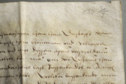 <a href='http://www.ra.ee/pargamendid/index.php/et/parchment/view?id=15526&_xr=eNpLtDK0qs60MrBOtDKBMIqtDM2slAoSi5IzclPzSvSLU0FMJaC4uZVSUWpacn5KKohnaGqlFOLjqGdkbKBnqJupZ2lmBha2UiqE0oYg2sJKKScxL700MR2sy8hKKbVEybq2FgCEgiMg' target='_blank'>Ürik TLA.230.1-i.966</a>, 1523. a. </ br>
Klaasjas ala.
Muutunud välisilmega alad, mis on tekkinud pärgamendi lokaalse degradeerumise tulemusena
Üriku verso poolel olev degradeerunud pindmine kiht on põhjustanud kogu pärgamenti läbiva klaasja ala tekke.