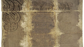 <a href='http://www.ra.ee/pargamendid/index.php/et/parchment/view?id=14451&_xr=eNoti7kNgDAQBHu5AgzmsdESEVDICQ6DxP9EiN7BQDSzIy1D4%252BwQ5ozkkw3agGZeq3aQcQ828UpPt6BVmmqqxS8dg8qiUFmaKKtMat8IWn5qzwzU8%252BgOdu8nAslO%252BXXdOfgifQ%253D%253D' target='_blank' rel="noopener noreferrer">Ürik EAA.854.7.657</a>, 1745. a. </br>
Klaasjas ala.
Üle pinna klaasja alaga, degradeerunud pärgament on dokumenteeritud läbivas valguses.
Klaasjad alad murdejoonte piirkonnas on muutnud pärgamendi läbipaistvaks.