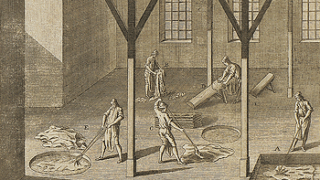 Ill. 2a. Pärgamendi leotamine 18.sajandil. J. H. G. von Justi, Die Kunst Pergament zu machen, Berlin, 1763.</ br>
Ill. 2 years. Soaking parchment in the 18th century. J. H. G. von Justi.