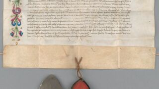 Ill. 4. Tallinna Mustpeade Vennaskonna dokument, 1478, TLA.87.1.91.</ br>
Document of the Blackhead's Brotherhood of Tallinn, 1478