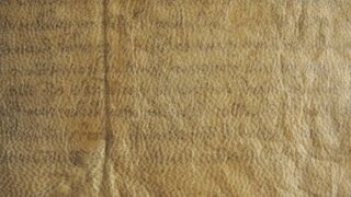 Karvanääpsuaugud.
Karvanääpsuaukude muster muutub hästi nähtavaks degradeerunud pärgamendis.</ br>
The pattern of pinholes becomes clearly visible in the degraded parchment.