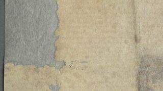 <a href='http://www.ra.ee/pargamendid/index.php/et/parchment/view?id=15967&_xr=eNpLtDK0qs60MrBOtDKBMIqtDM2slAoSi5IzclPzSvSLU0FMJaC4uZVSUWpacn5KKohnCOSG%252BDjqGRkb6BnqOTnFm5voe4IlrJQKobQhiLawUspJzEsvTUwH6zOyUkotUbKurQUAywQjrQ%253D%253D' target='_blank' rel="noopener">Ürik TLA.230.1.bb_74/i.38</a>, 1491. a. </ br>
Eelneva parandamise või konserveerimise tunnustega pärgament.</ br>
Parchment with signs of previous repair or conservation.
