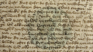 Plekk.
Plekk, mille on põhjustanud dokumendi tagumisel küljel olev vahapitser. Lokaalne värvuse muutusega ala pärgamendis, mis ei ole kuivalt eemaldatav.</ br>
A stain caused by a wax seal on the back of the document. A localized area of discoloration in the parchment that cannot be removed dry.