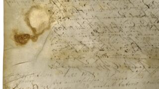 Armkude. Armistunud haavand pärgamendis. Dokumenteeritud läbivas valguses.</ br>
A scarred ulcer in the parchment. Documented in transmitted light.